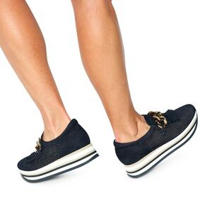 Softwaves Cadie in Black Suede Tassie Loafers Platform Sneakers Size 36 & 37.5